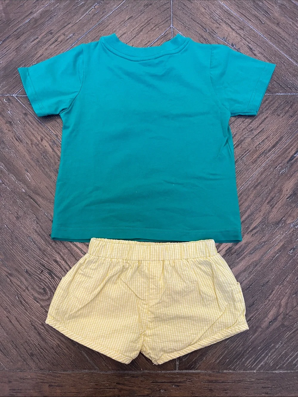 Sew Magnolia Smocks Green Golf Tee and Yellow Shorts Set  Monogrammed with MAC